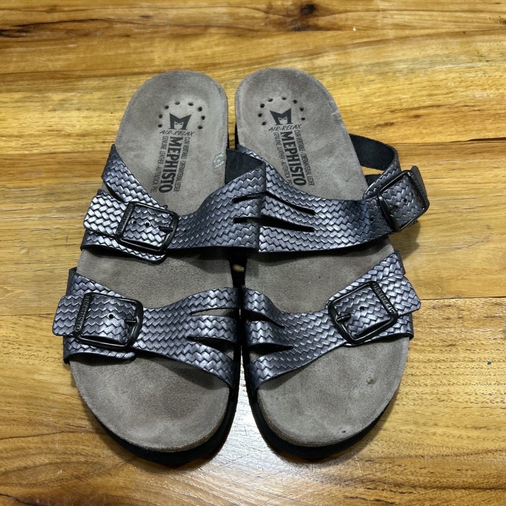 MEPHISTO HELISA GREY TWIST WOMEN SANDAL size EU 38